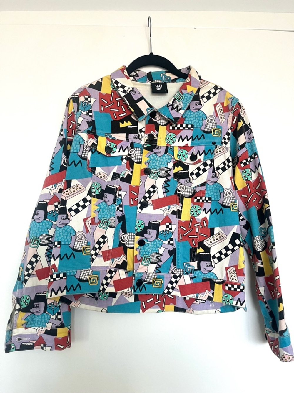 Lazy Oaf Bright Multicolor Graphic Button Jacket